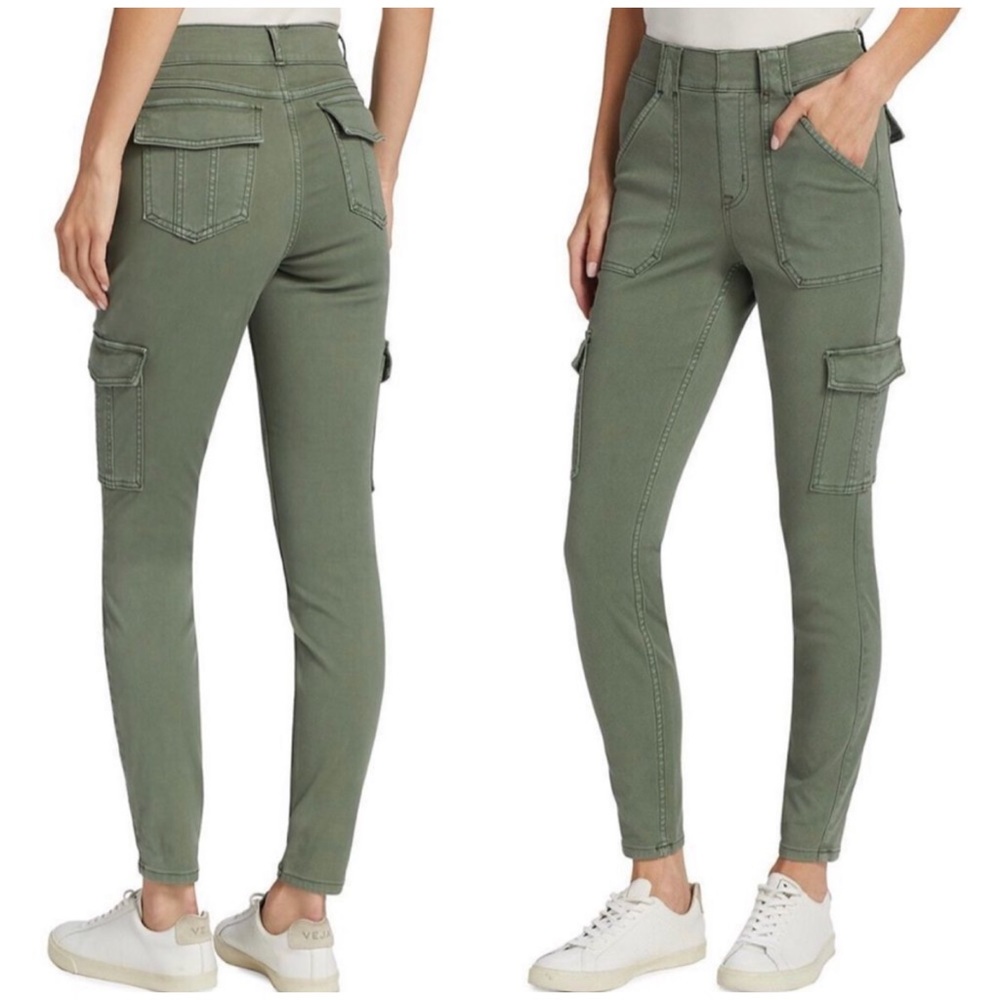 Spanx stretch twill high rise cargo pants XL